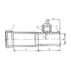 Чугунный прямой тройник 150x50 мм компенсационный СЧ20 ГОСТ 6942-98