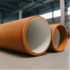 Канализационная наружная НПВХ труба 150 мм гофр. с полым профилем PVC-U ГОСТ Р 54475-2011