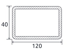 Профильная прямоугольная труба 120x40x8 мм 10xСНД ГОСТ 8645-68 горячекатаная купить в Атырау