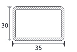 Профильная прямоугольная труба 35x30x1,5 мм 08кп ГОСТ 8645-68 горячекатаная купить в Атырау