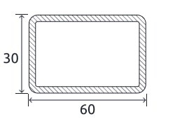 Профильная прямоугольная труба 60x30x6 мм 20кп ГОСТ 30245-2003 горячекатаная купить в Атырау